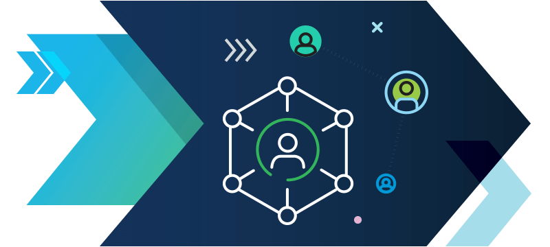 Graphic showing interconnected HR icons and forward arrows, representing streamlined employee management and strategic growth.